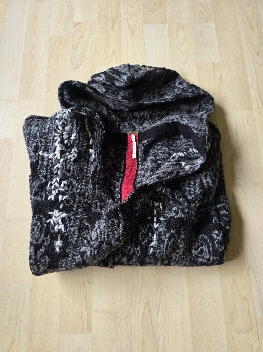 Free People Raggy Hooded Knit Sweater Size Medium